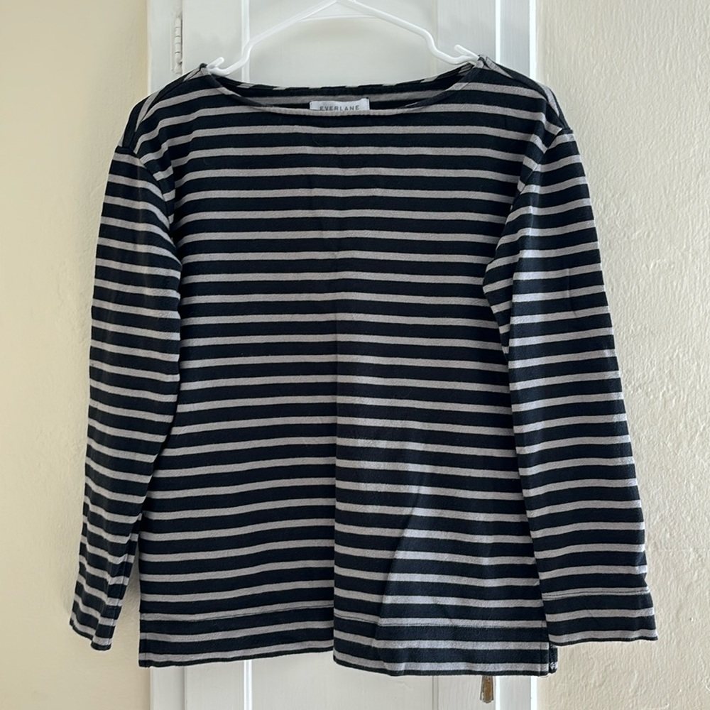 Everlane heavyweight striped long sleeve tee